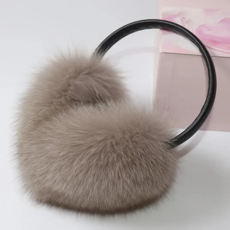 selling winter womens genuine fox fur earmuffs naturally warm fox fur earmuffs cute oversized fluffy genuine fox fur earmuffs 241106