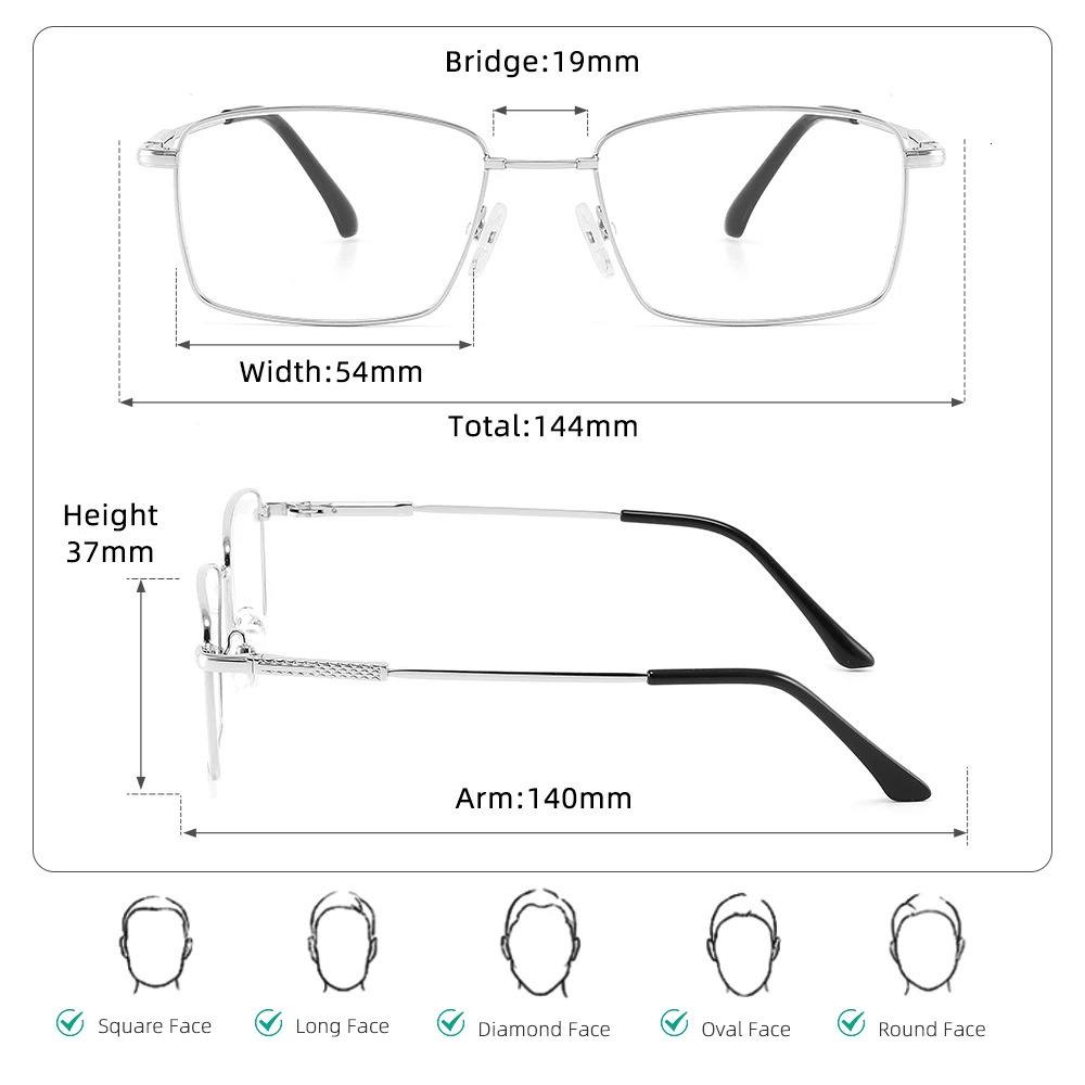 Business Alloy Pochromic Optical Eyeglass Frames Square Golden Prescription Glasses Frame Outdoor Sunglasses Women 241105