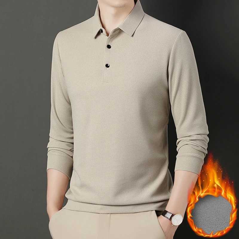 Fashion Winter Fce Warm Mens Business Wargoff Shirt New Dragon Sve Button Collar Mens Clothing Thick Casual T-shirt Top W241106