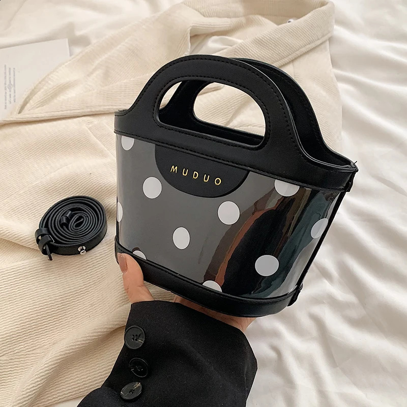 Dots Womens Bucket Bag PU Leather Clutch Handbag Womens Small Shoulder Cross Body Bag Summer 241105