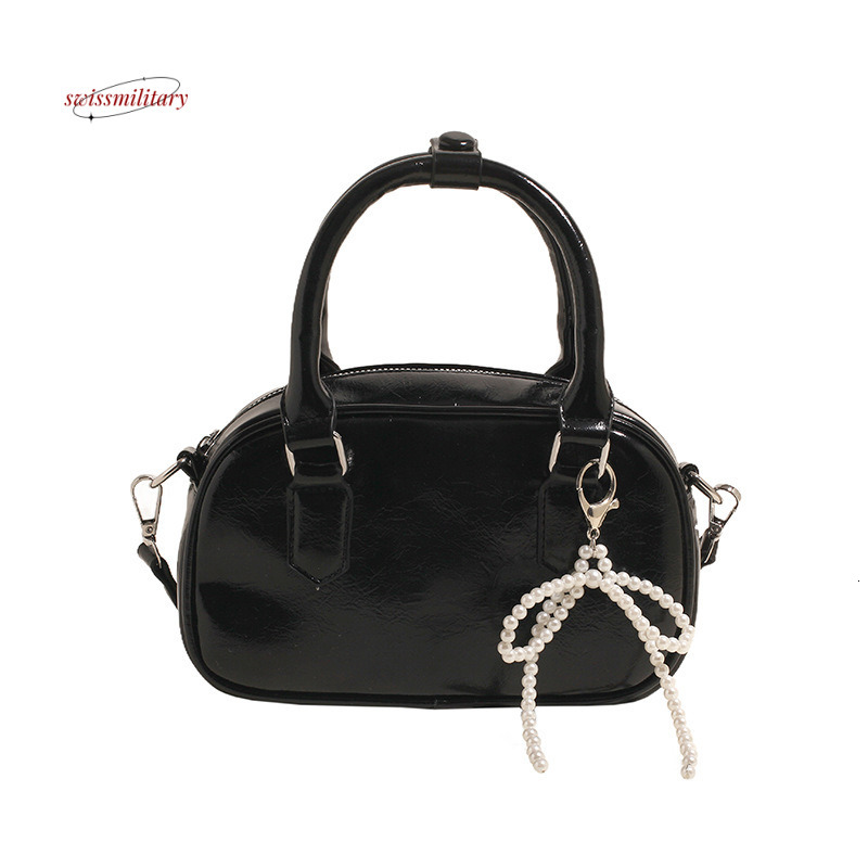 This year's popular pearl bow hand-held small for women 2024 summer new style shiny and versatile shoulder crossbody bag #27 swissmilitary