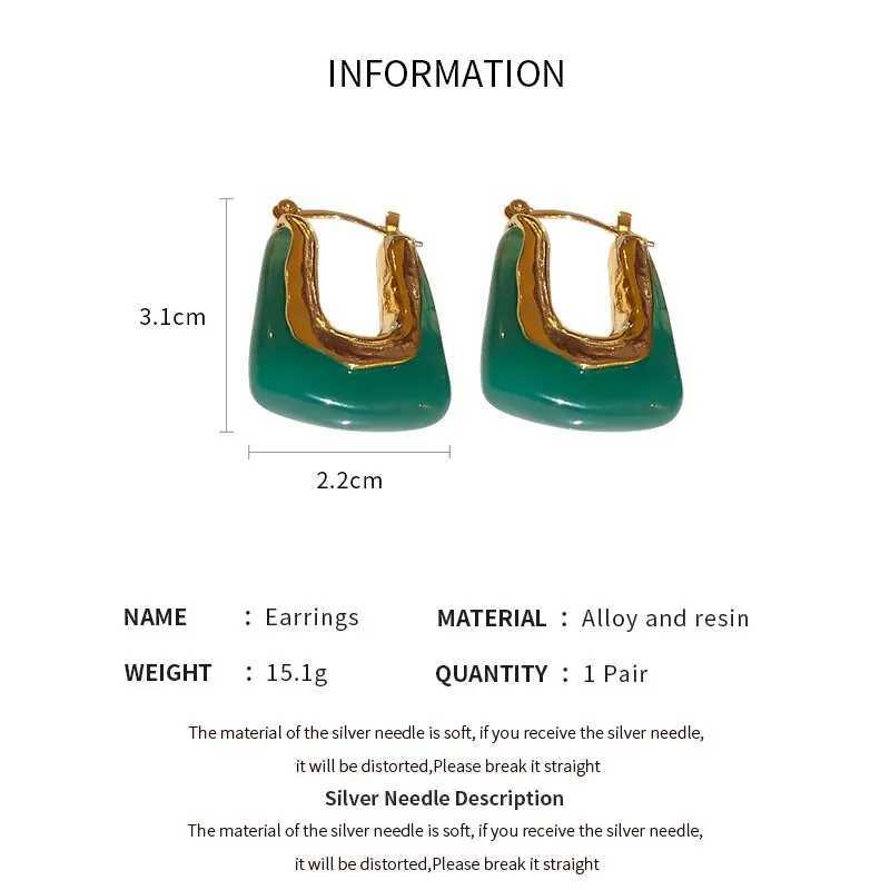 Green transparent resin earrings suitable for girls Geely Irregar earrings 2023 new fashion earrings X241106