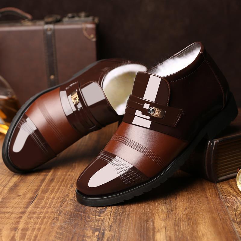 2025 New Brand Men's Winter Snow Warm Thick Men's Ankle Boots Bot Fashion Men's Designer Business Office Dress Leather Safety Shoes