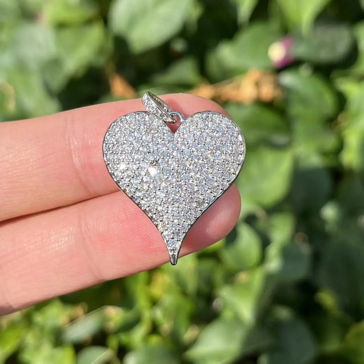 5 pieces/batch of classic heart-shaped pendant zirconia pendant 25x26mm for handmade custom bracelet jewelry accessories 241106