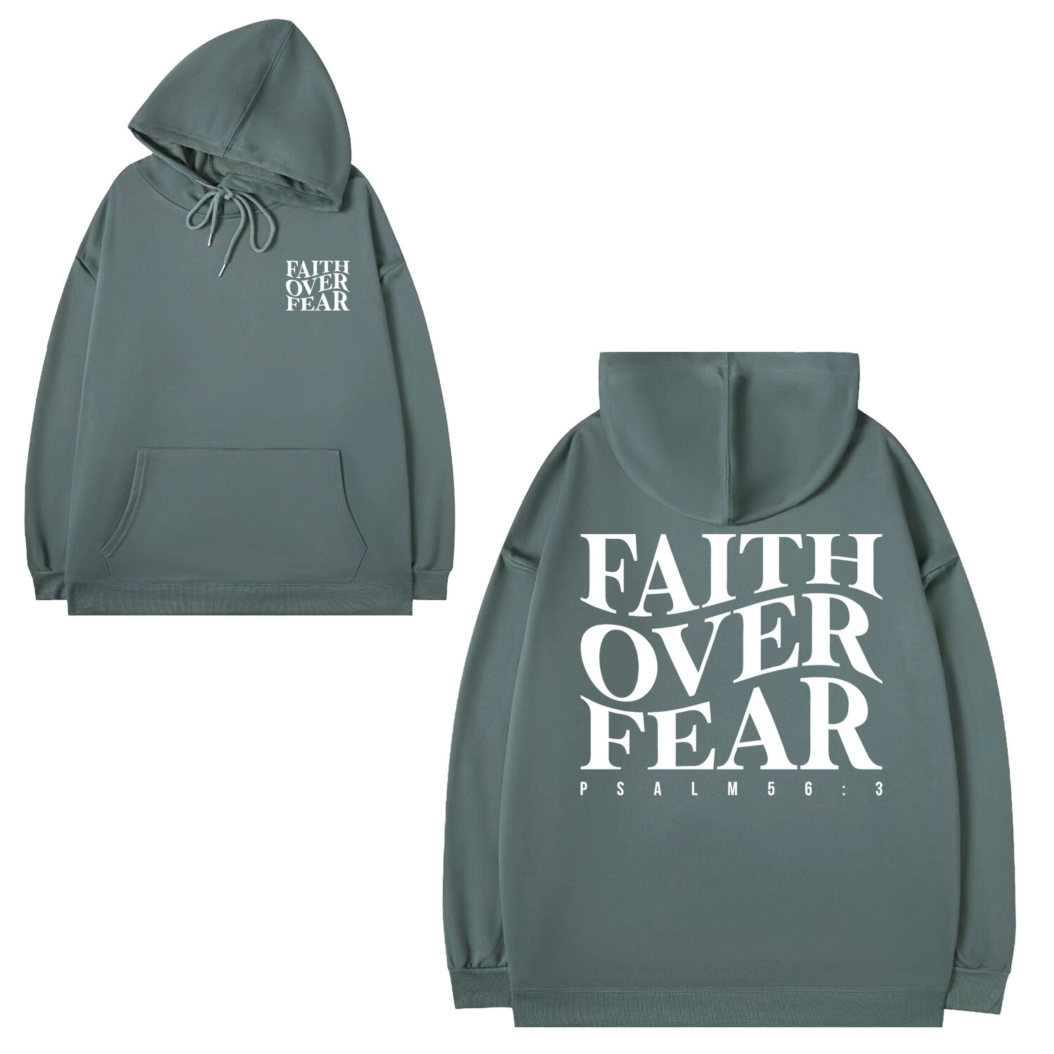 New designer FAITH OVER FEAR casual women's wool hoodie fashion hoodie trend hoodie