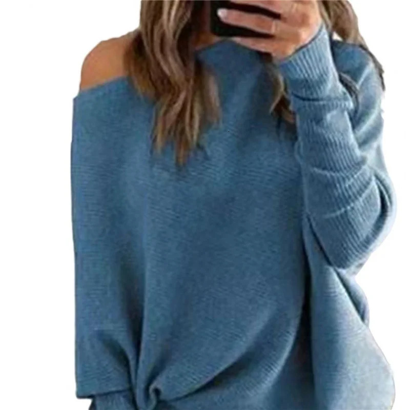 2pcs Autumn Winter Pant Suits Women Outfits Knitted Pullover off shoulder Top Wide Leg Pants Two-piece Set Women Tracksuits 241105