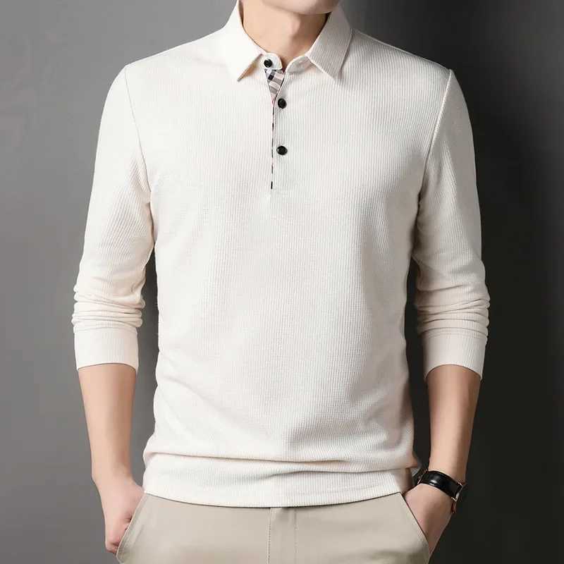 Mens Fashion Long Sve Solid Casual Shirt Spring and Autumn Loose Mens Shirt Flip Collar Plain Business Top W241106