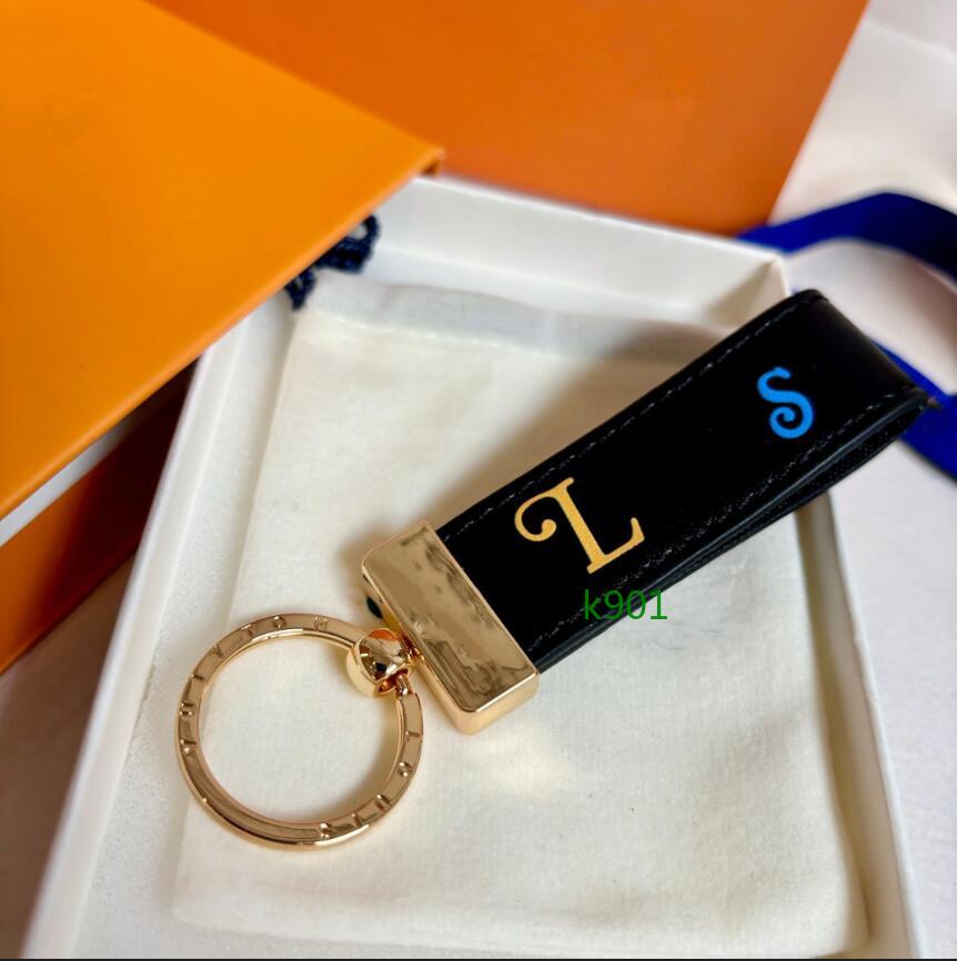 2025 Box Fashion High quality men and women leather keychains Fashion car stainless steel leather designer keychains