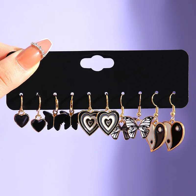 Fashionable Black Pendant Earring Set Suitable for Warm Chessboard Ladies Taiji Warm Earrings 2023 Fashion Jewelry Gift X241106