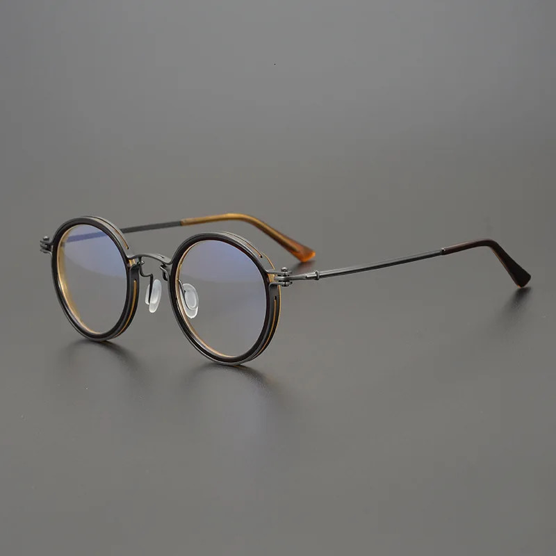 Japan Hand Made Men Retro Round Glasses Frame Women Vintage Optical Myopia Prescription Lenses Eyeglasses 241105