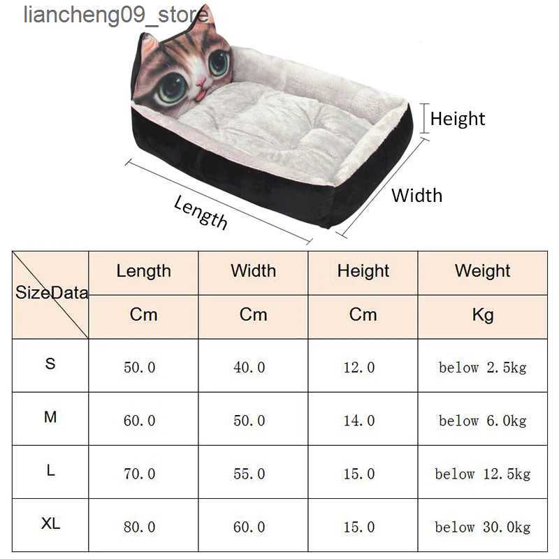 kennels pens Warm dog and cat bed sofa for winter washable cartoon pet bed suitable for dogs cats Yorkshire and Carten Kenis pet product accessories L