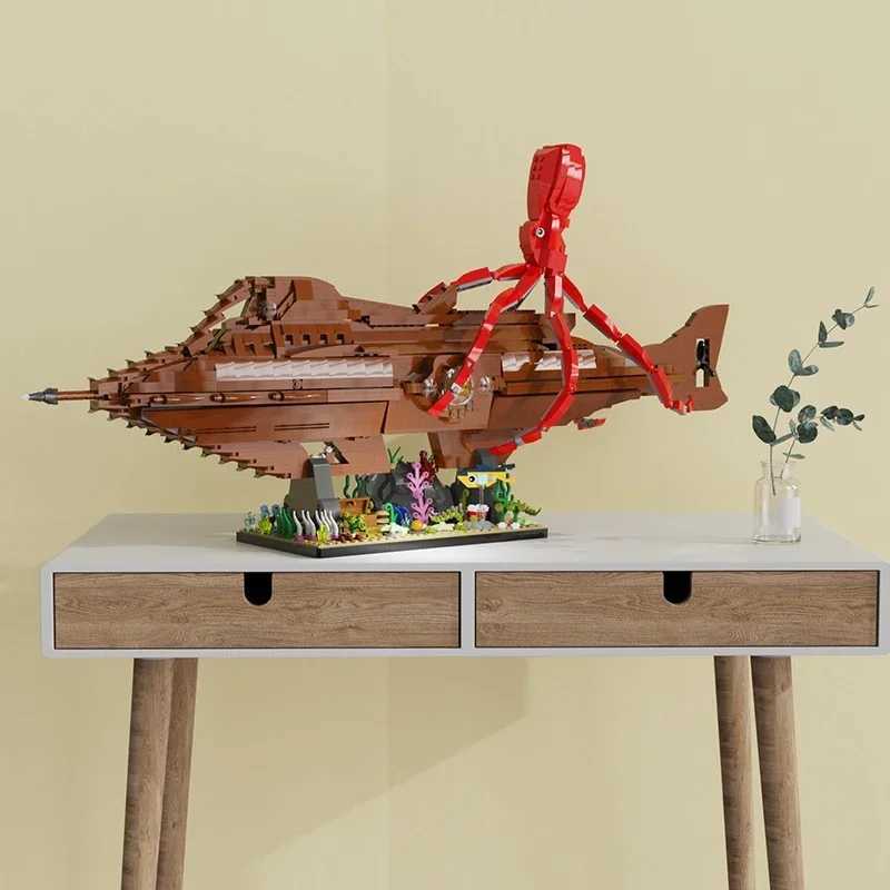 Blocks Moc Under The Sea Nautilused Submarine Ship Building Blocks Set Captain Nemo Travel Boat Model Assemble Bricks Toy Gifts XmasY241106JC8S