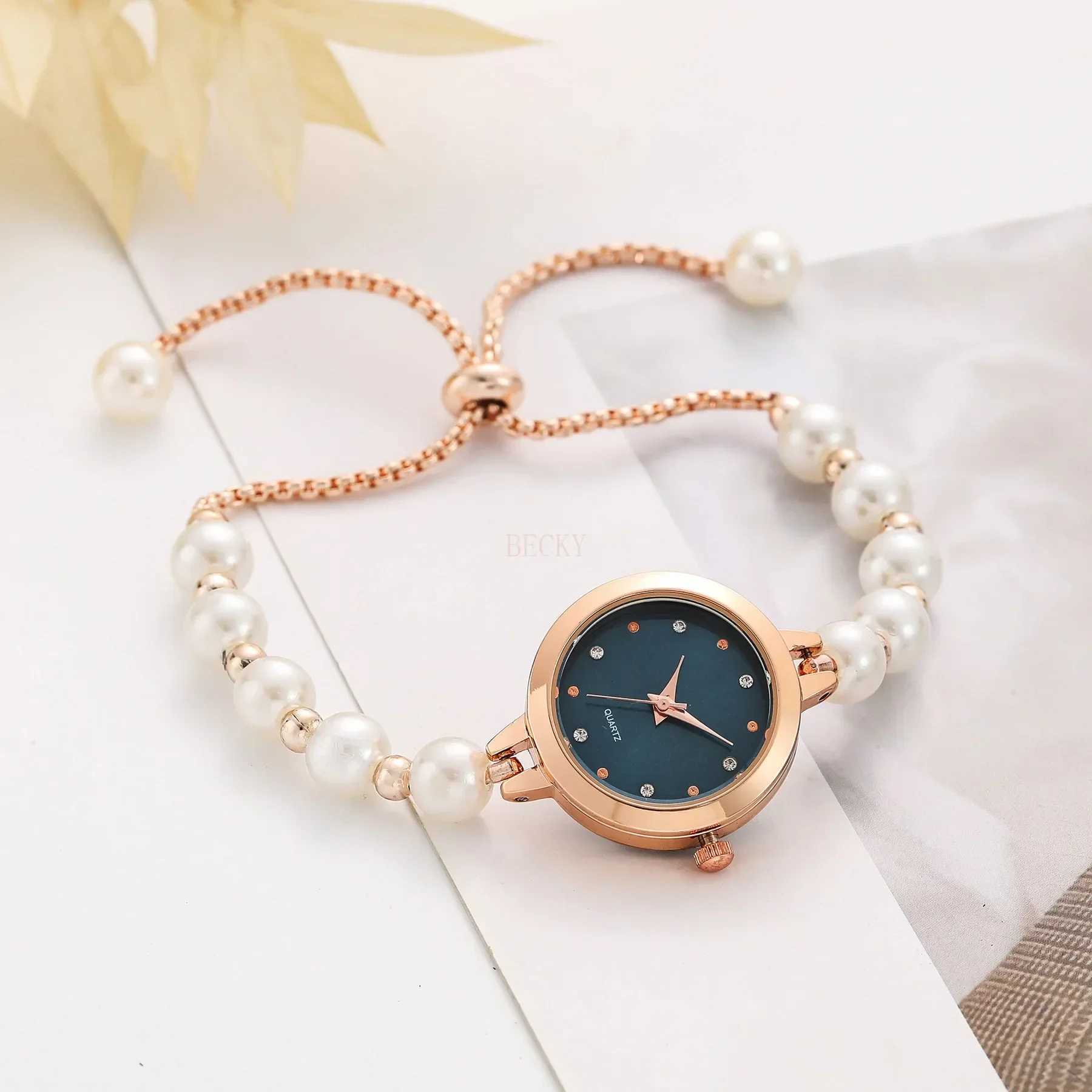 Grammar Design Pearl Bracelet Strap Watch Ladies Elegant Watch Gift relojes para damas X241106