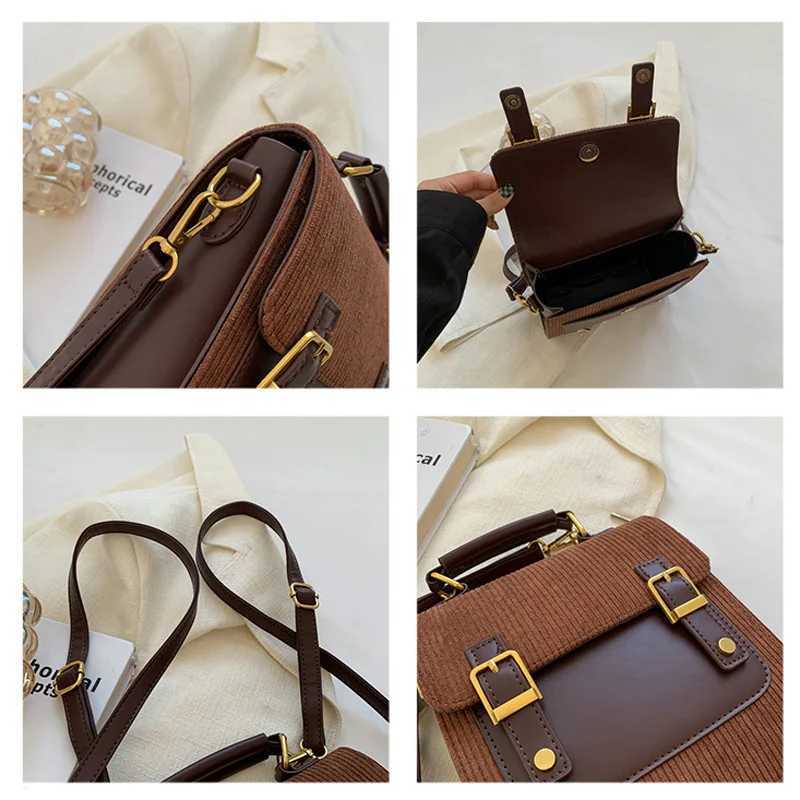 Vintage Small Corduroy Woman Backpacks New Female Fashion Backpack Travel Shoulder Bag Mochilas Crossbody Bags for Teenage Girls 241106