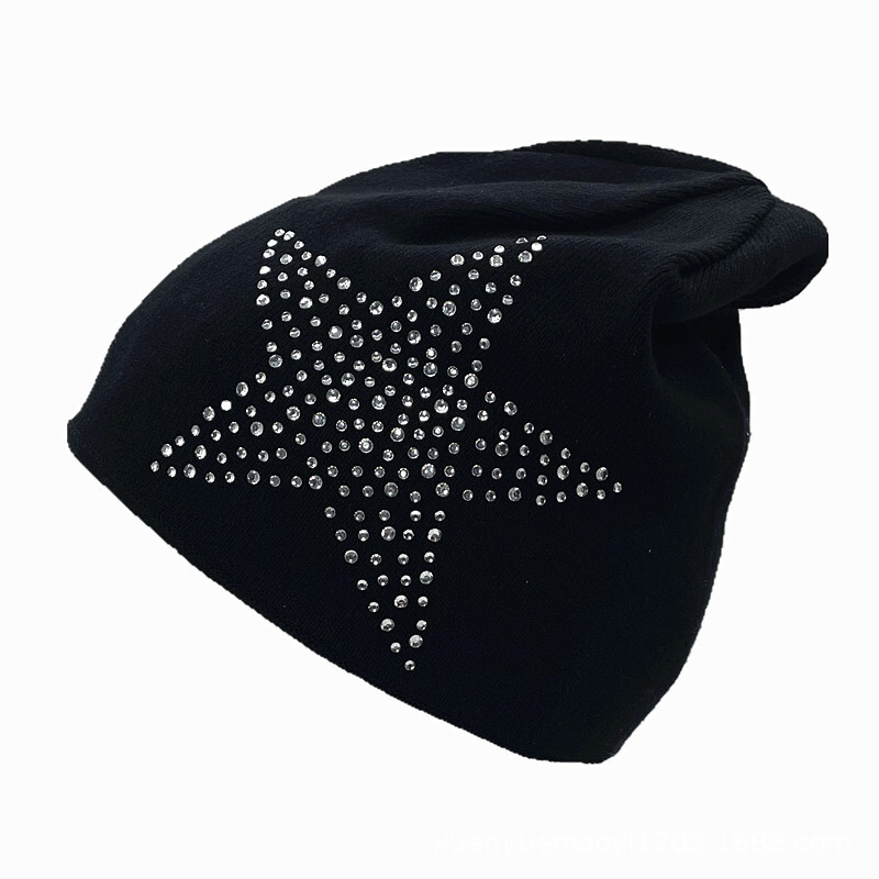 High quality design, men and women autumn winter windproof and warm hat hat, hot diamond pentagram hood,