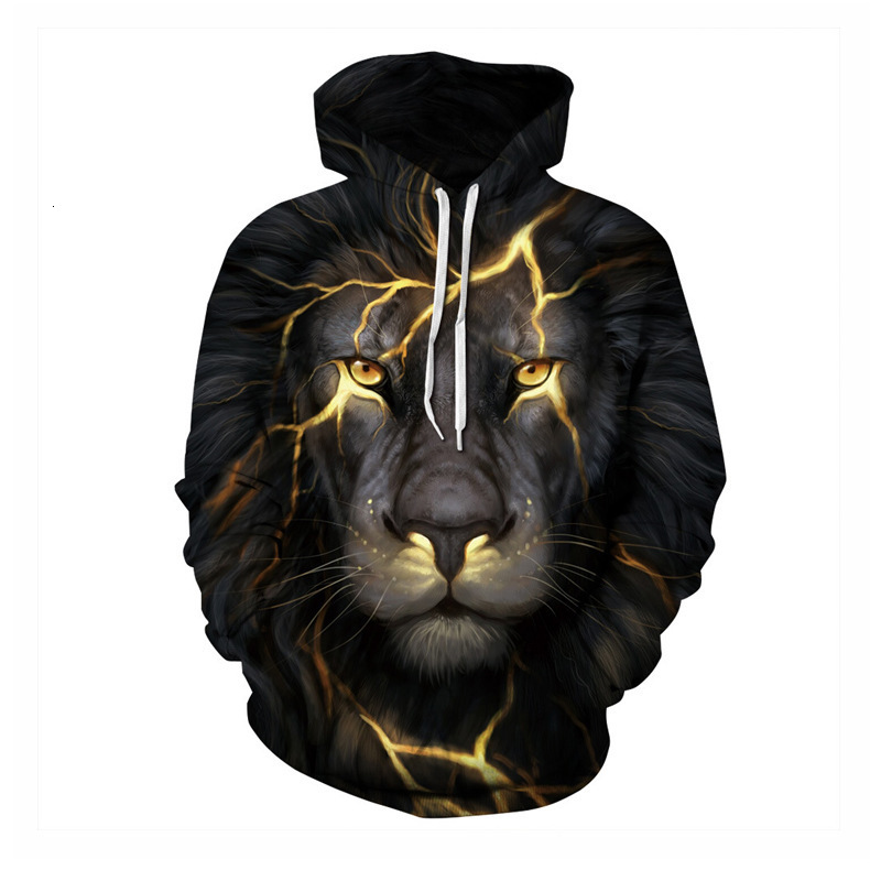 Designer's new 3D digital printed wolf series casual fashion trend couple hooded men's hooded sweatshirt fashion hoodie