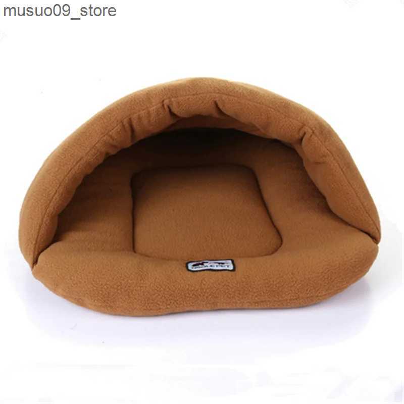 kennels pens New slipper style winter warm wool pet cat sleeping bag puppy bed with cushion pet rabbit squirrel hamster house L240910