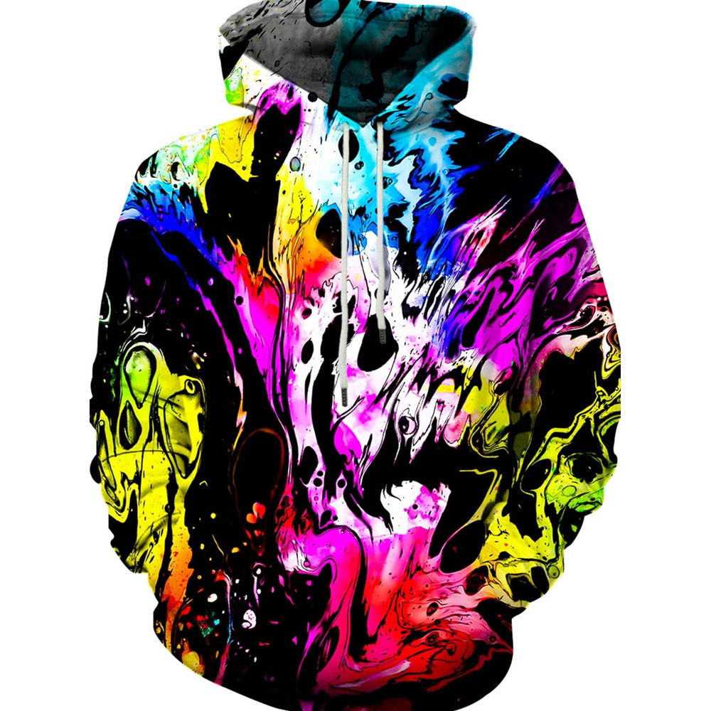 Hoodie for Mens Womens Unisex 3D Printed Hooded Sweatshirt Casual Pullover Hoodie with Big Pockets Graphic Hoodies sweatshirt Colorful patterns