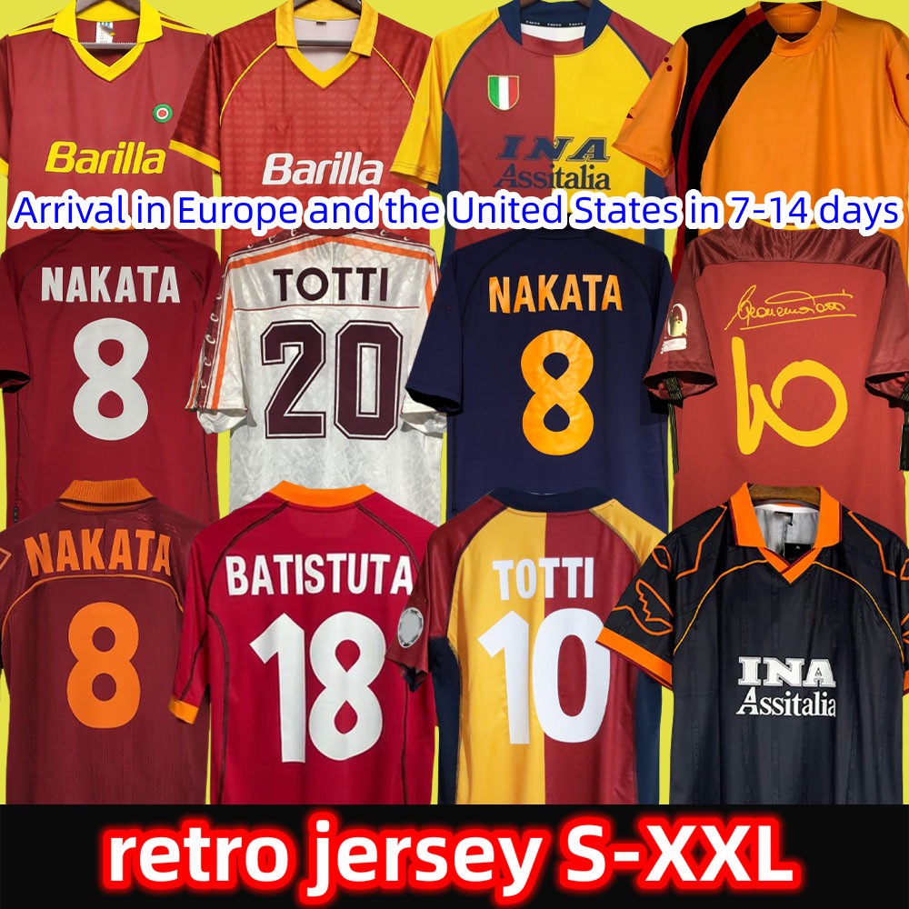 95 96 97 98 99 10 RETRO soccer jersey 00 01 02 TOTTI Classic BATISTUTA Candela Football shirt Vintage 2002 Maglia da NAKATA 88 89 90 91 NAKATA Long sleeved