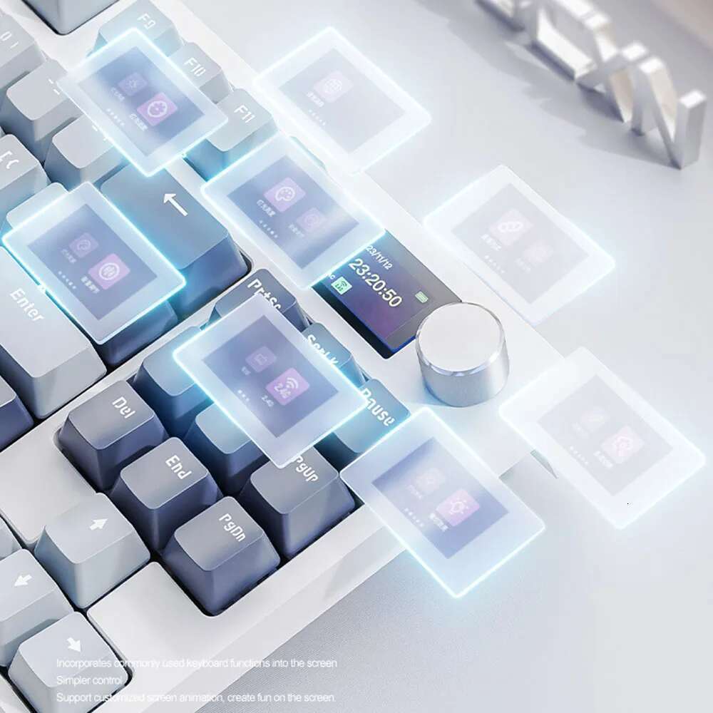 Attack Shark K86 RGB Three-modes nical Keyboard,Hot Swap,Metal Knob,TFT Screen,Bluetooth/Wireless,ro Gaming Keyboard