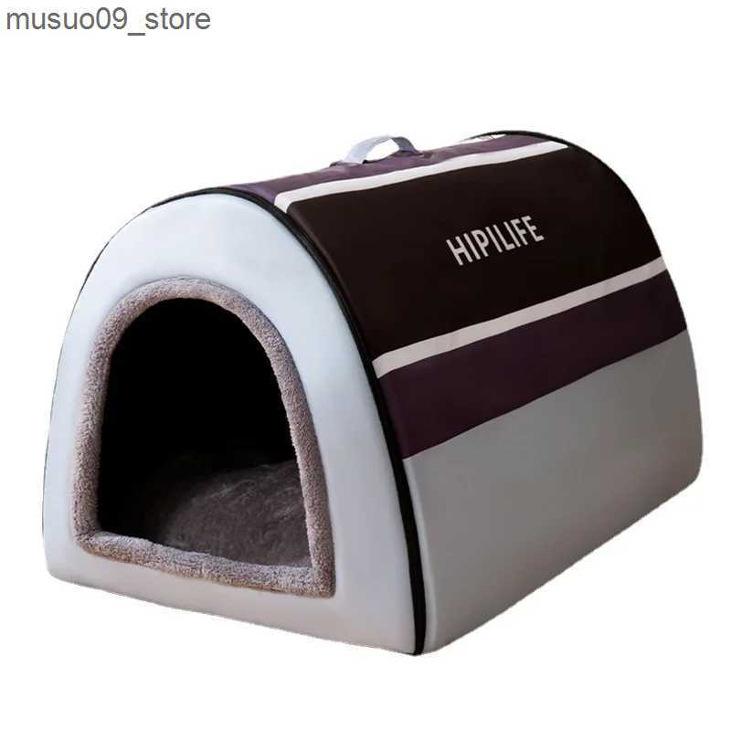 kennels pens New Winter Warm Folding Dog House Dog Bed Pet Supplies Small and Medium sized Dog Warm Pet Supplies Puppy Cave Sofa L240910