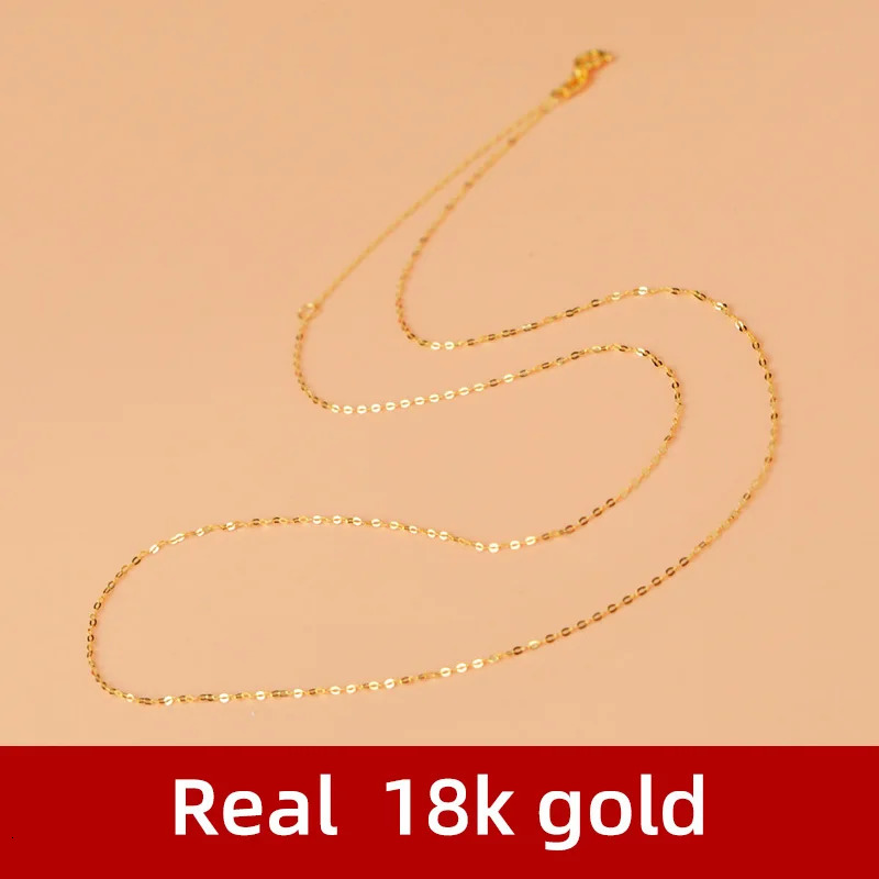 18K pure gold womens O-chain necklace classic fashion party exquisite jewelry engagement gift genuine pure gold AU750 DC1037 241106