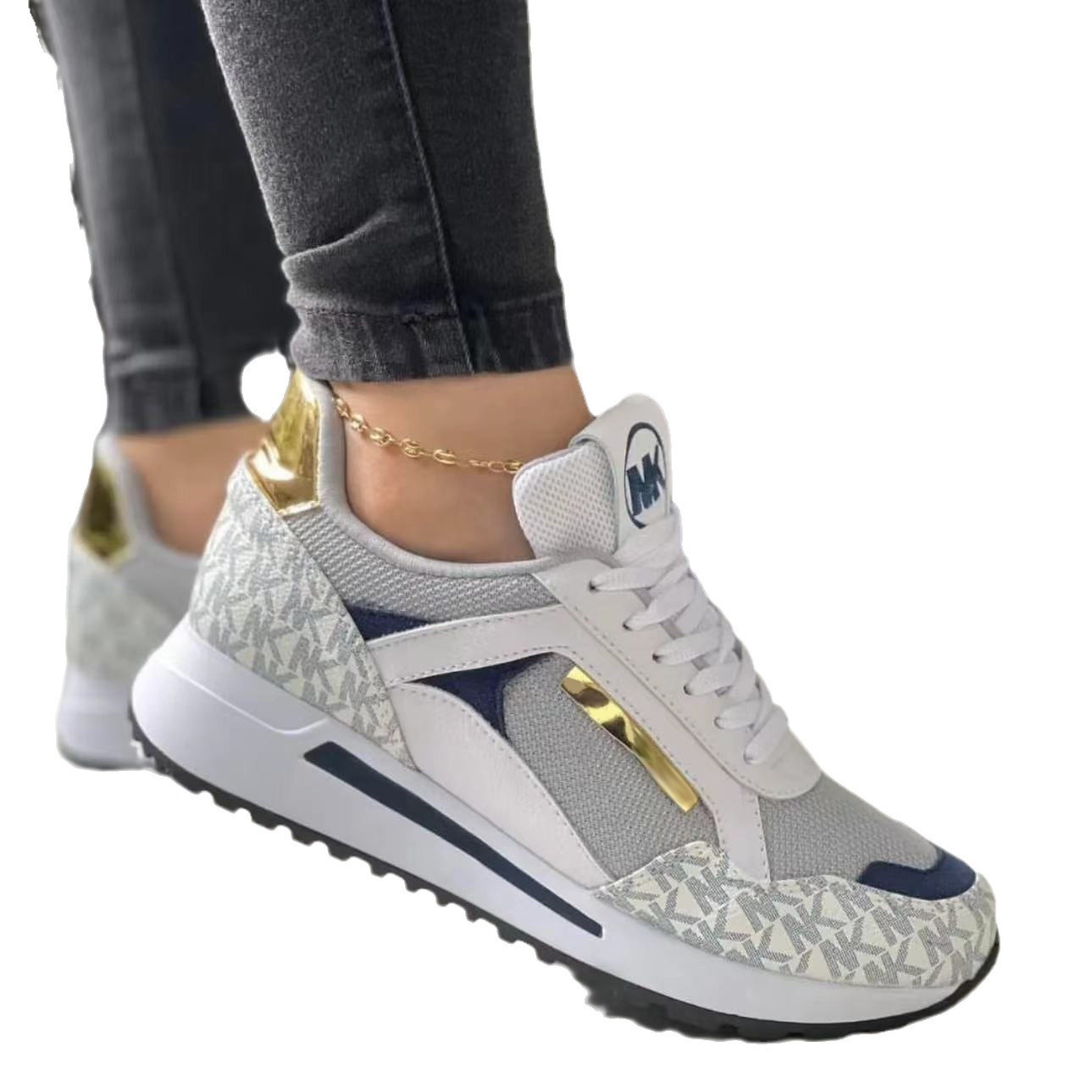 Thick soled fashionable sports 2023 autumn new casual oversized shoes size 43