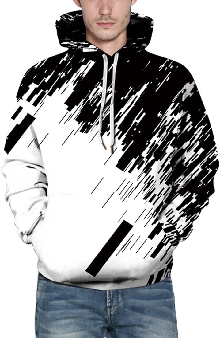 Hoodie for Mens Novelty Hoodie Realistic 3D Print Sweatshirt Unisex Top Casual Pullover Graphic Fashionable and cool
