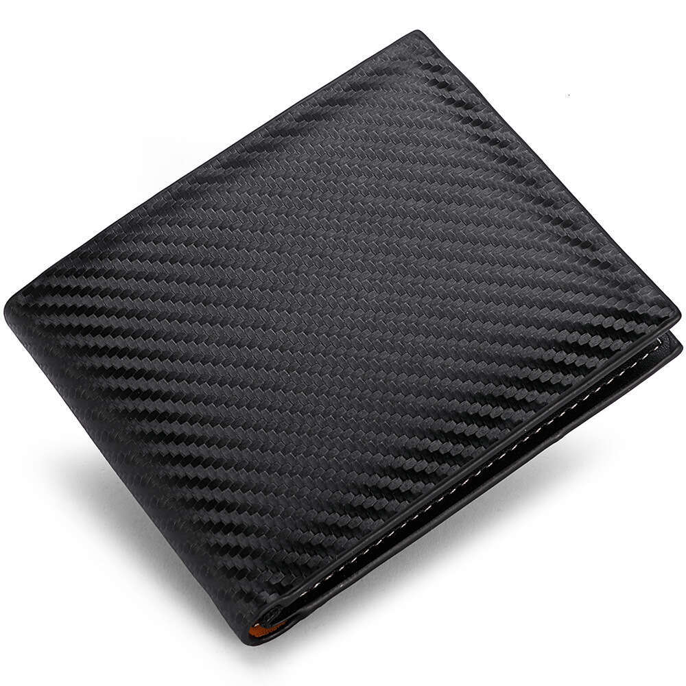 Carbon fiber new card bag zipper men's horizontal wallet