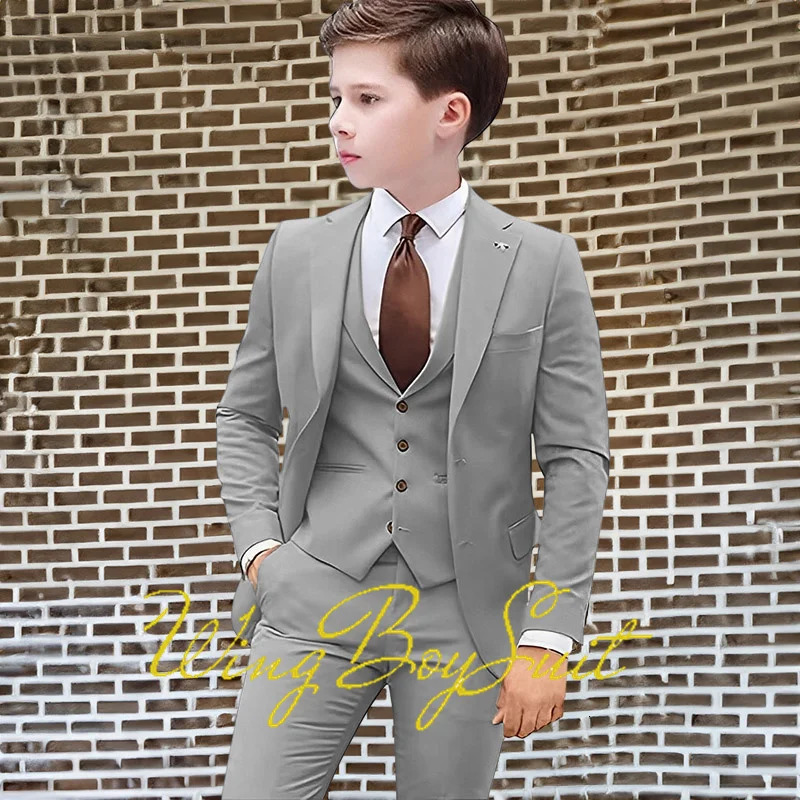 Boys Kids Suits Wedding Tuxedo Formal Jacket Vest Pants 3 Piece Set 2-16 Custom Sizes Clothes Child Blazer 241106