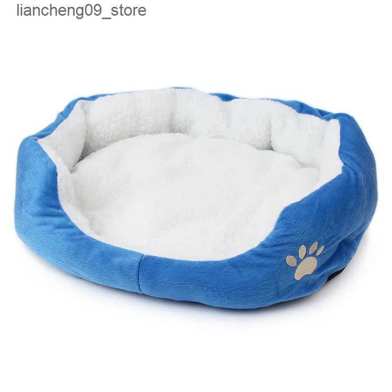 kennels pens 50 * 40cm super cute 6-color winter villas used for warmth cotton pet products small cat bed soft basket dog mat L240910