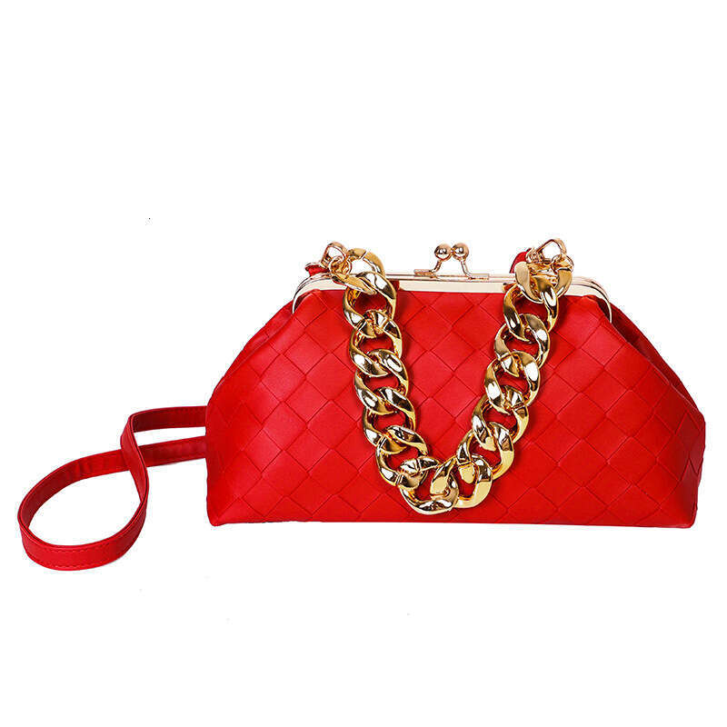 Designer Bag Women's Bag 2024 New Fashionable Single Shoulder Crossbody Clip Bag Chain Hand-Held Lipstick Banquet Bag