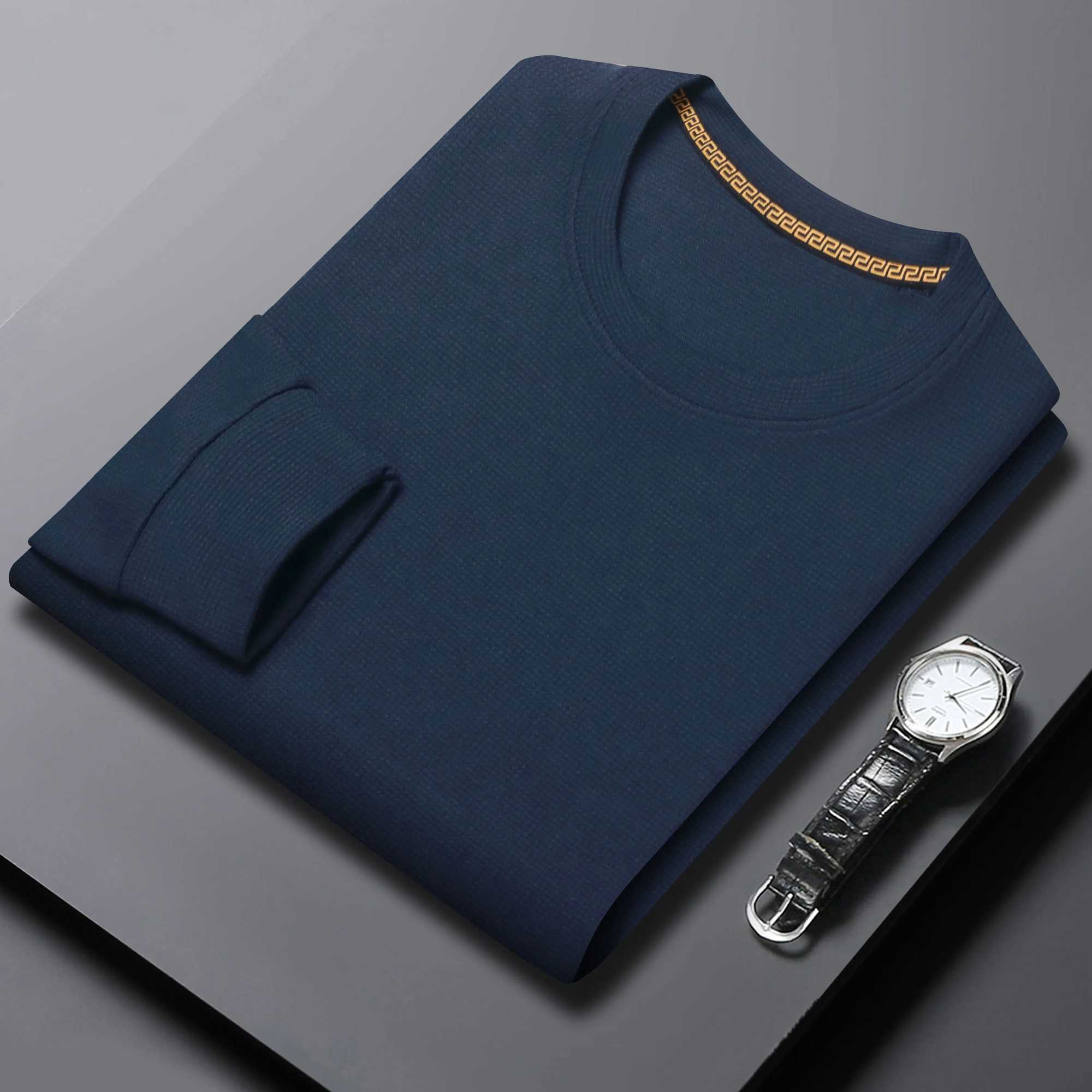 High quality mens long Sved T-shirt summer business casual breathable shirt collar Wfle fabric mens shirt W241106