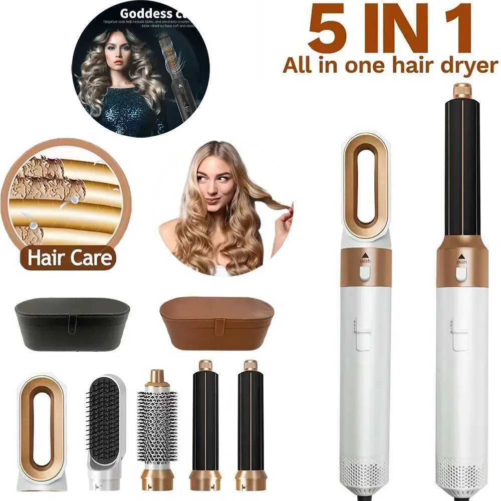 5 in 1 Hair Dryer Hot Comb Set Professional Curling Iron Hair Straightener Styling Tool For Hair Dryer HouseholdXJ241106