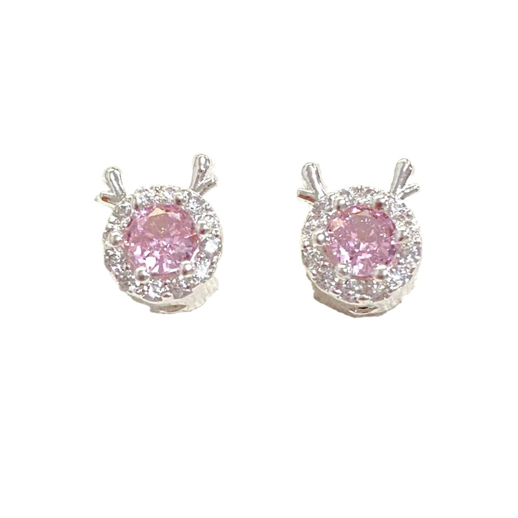 Pink Zircon-Adorned Chinese Dragon Bronze Necklace for Unique Style Pink in packs of 100