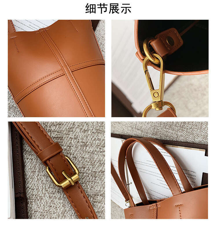 LITTLETON PU Leather Vintage women handbag small female Bucket Shoulder 2024 Brand ladies Handbags and Purses lady Crossbody bags