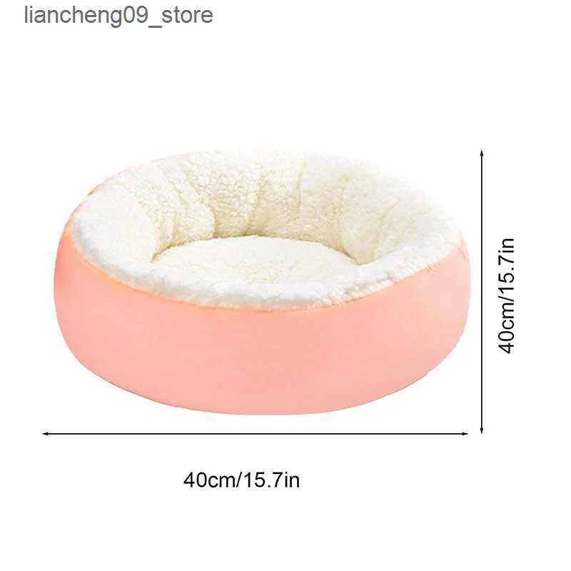 kennels pens Pet dog bed warm house pink circular nest pet shelter suitable for small and medium-sized dogs cats puppies comfortable warm sleep basket
