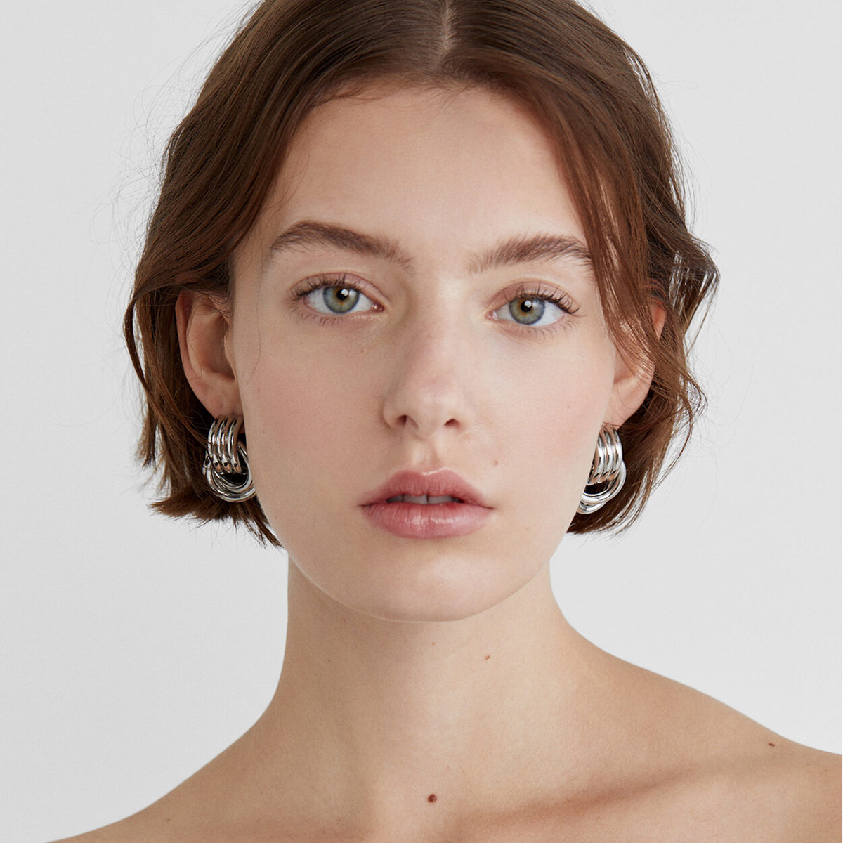 Designer Stainless Steel 18K Gold Earrings for Women Double Circle Round Earrings Parties Wedding Gifts Factory Wholesale Customization 3121
