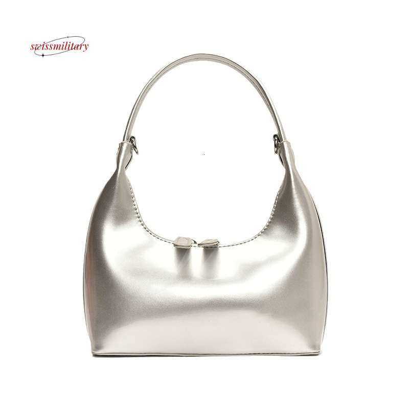 Korean ins women's armpit 2024 new niche design patent leather glossy shoulder bag high-end handbag #28 swissmilitary