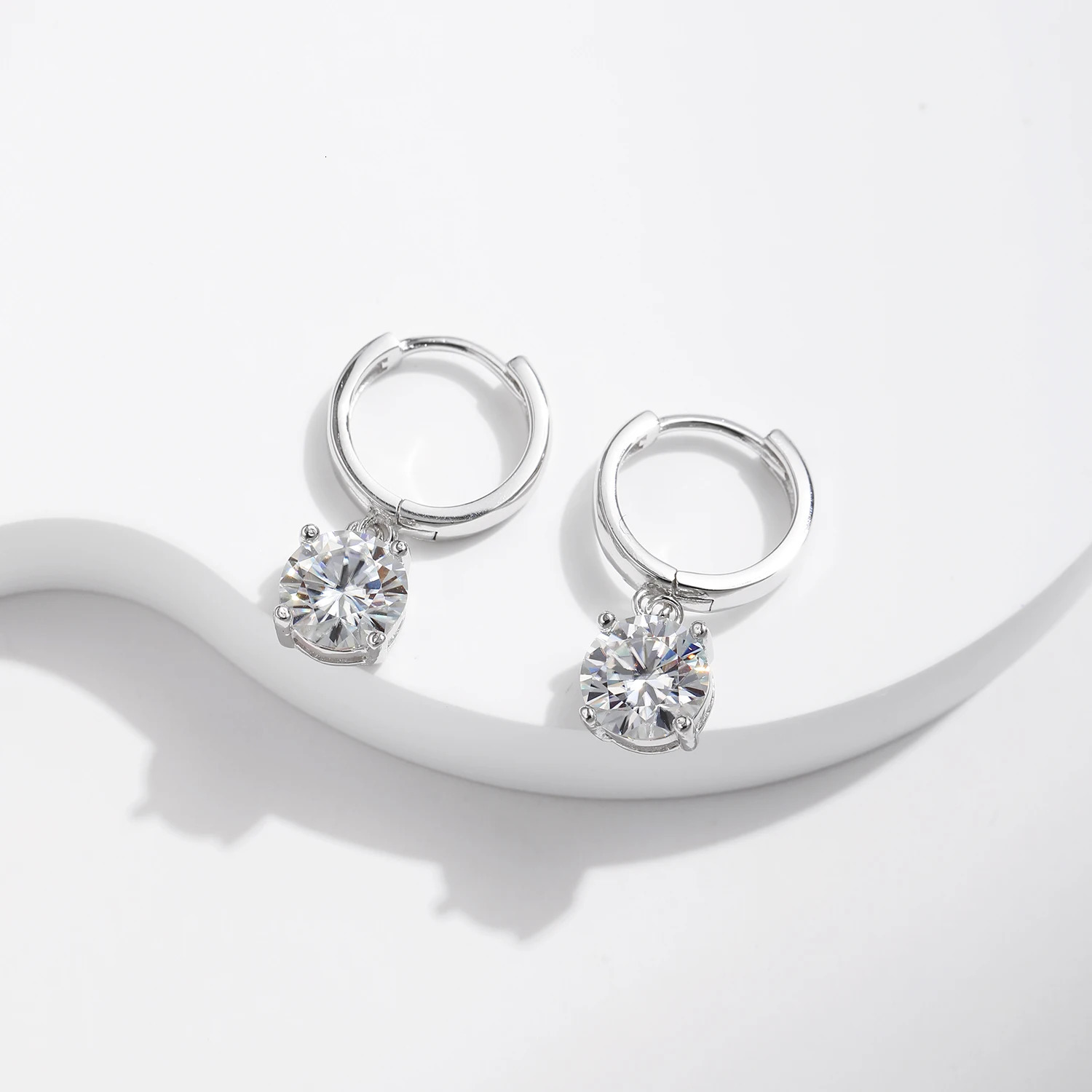 MODIAN 1.0CT D Colored Silica Ring Earrings Laboratory Creates Diamond 925 Pure Silver Wedding Exquisite Jewelry Gifts for Women 241106