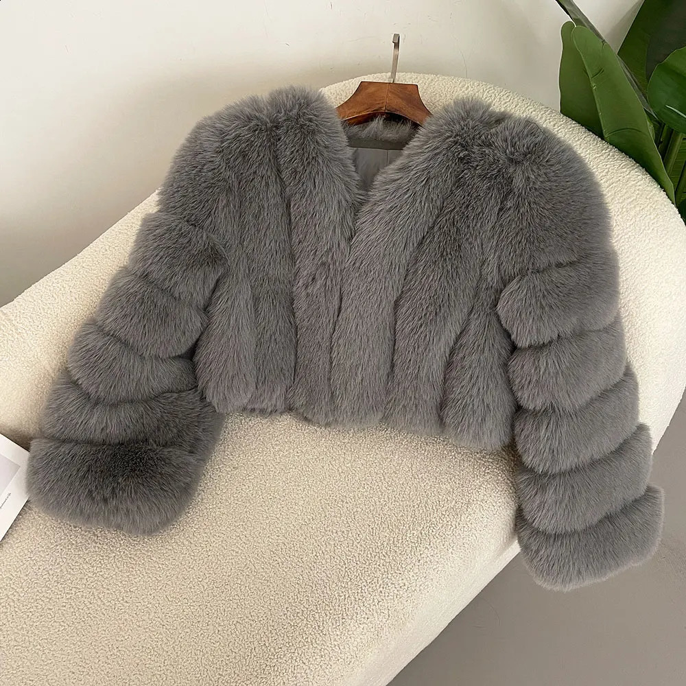 Fashion Fur Coat Artificial Winter Jacket Women Faux Collar y Outwear American Loose Thick Warm Female 241104