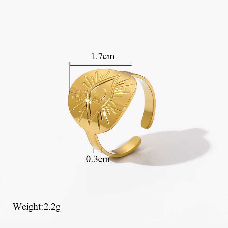 EILIECK 316L stainless steel gold retro cufflinks suitable for warm girls new non fading adjustable ring jewelry gift X241106
