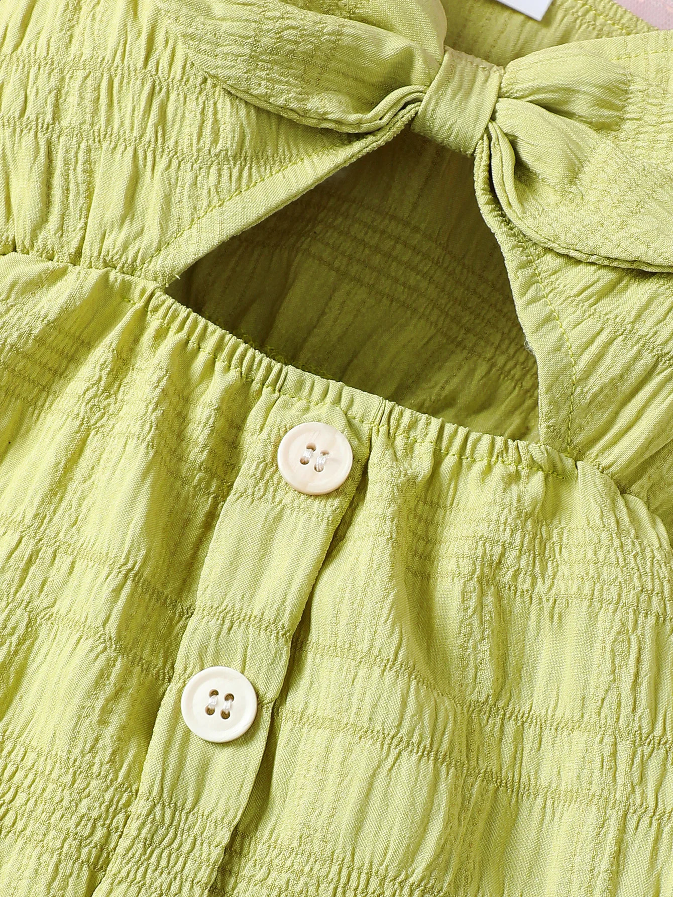Toddler Summer Baby Girls Dress Green Sling Bow Hollow Dresses Elegant Infant Fashion Girl Party Princess 240322