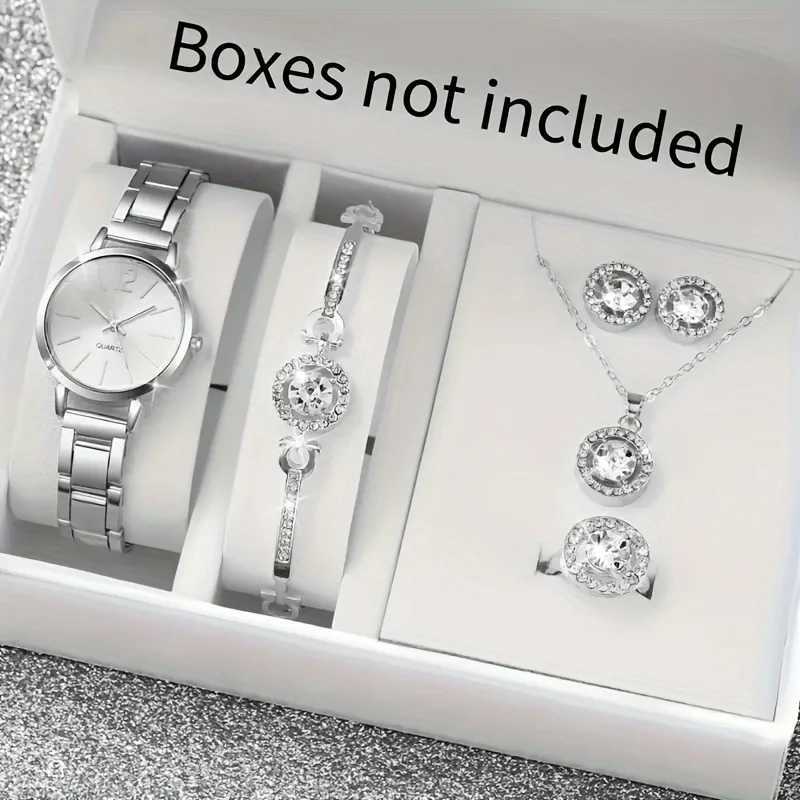 6 pieces/set of simple womens quartz watches with fashionable simple jewelry set - the best gift for wives mothers friends birthdays X241106