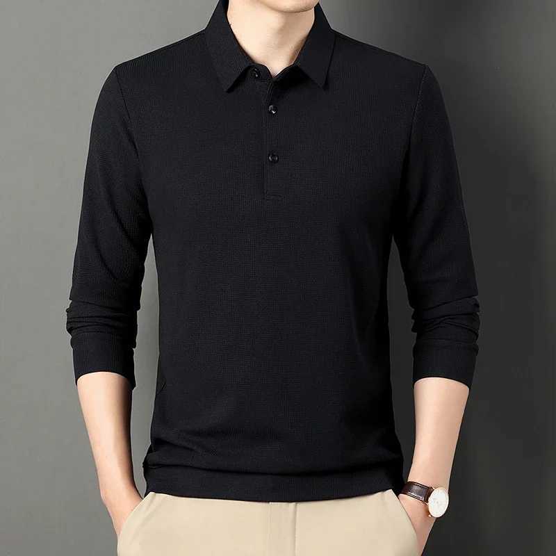 Spring/Autumn 2024 Wfle Mens Long Sved Business Shirt Casual Slimming Classic Solid Color Mens Brand Ts W241106