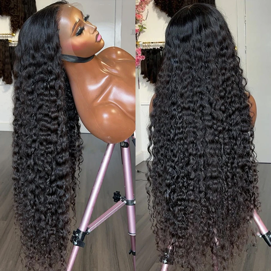 Free shipping Loose Deep Malaysian 13x4 HD Wig Curly Water Wave 360 Lace Frontal Silation Human Hair 5x5 Closure Wigs For Women