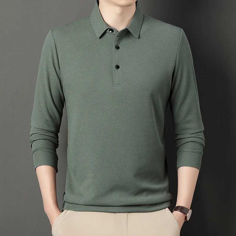 Mens Spring and Autumn Wfle Long Sved T-shirt Mens Solid Color Casual Mens Brand Bottom Shirt W241106
