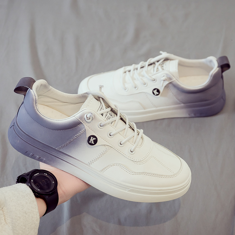 2024 Summer New Small Men's Casual Sports Dad Trendy Versatile Board Leather White Shoes