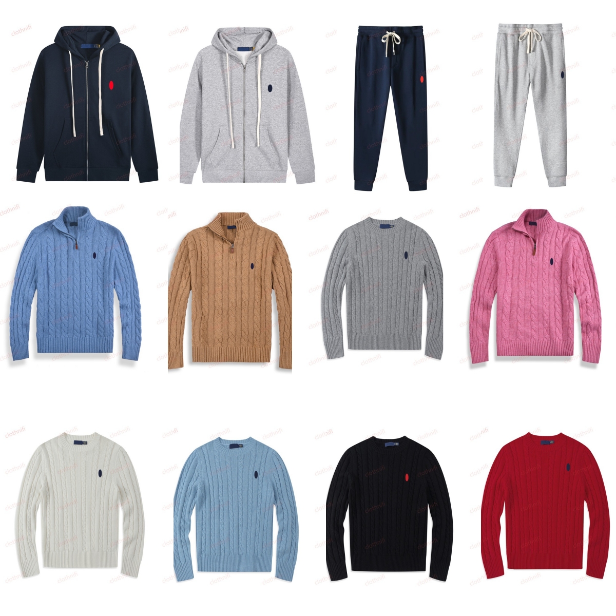 mens polos sweaters designer hoodie casual small horser pull half zip knitwear Classic casual top Autumn jacket winter long sleeve pullover women hoodie size M-2XL