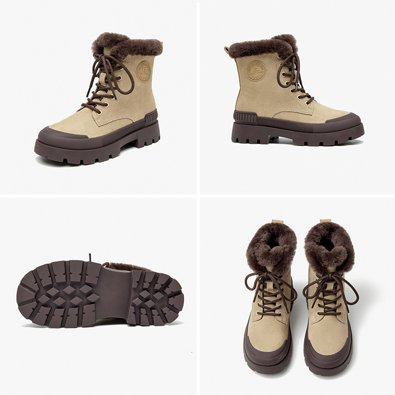 2025 New Winter Snow Boots Designer Women's Suede Leather Flat Heel Boots Zipper Women's Warm Fur Leather Shoes Handmade 08215